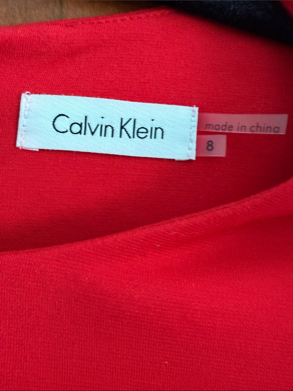 Calvin Klein Red Sleeveless Pleated Front Midi Dress - Picture 2 of 3